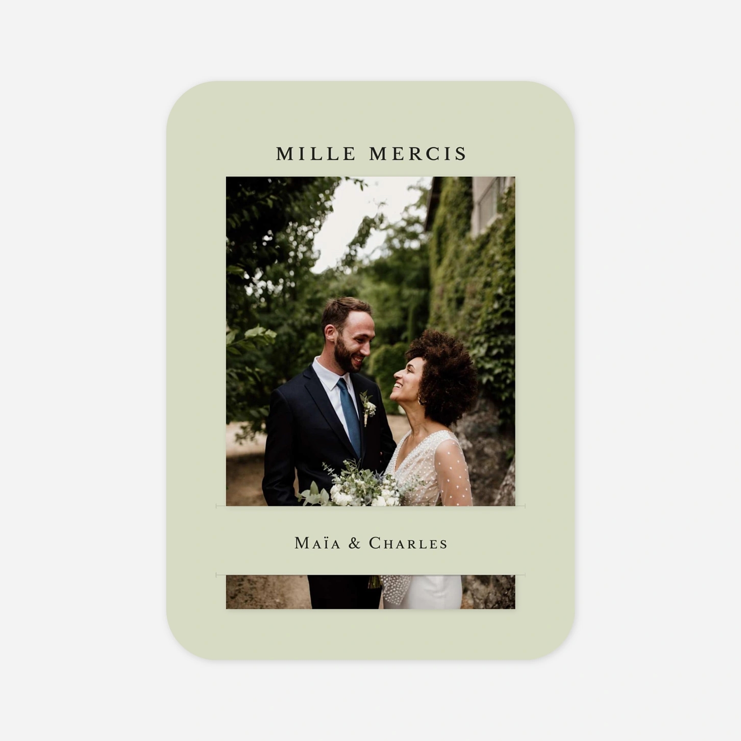 Carte de remerciements Union champêtre