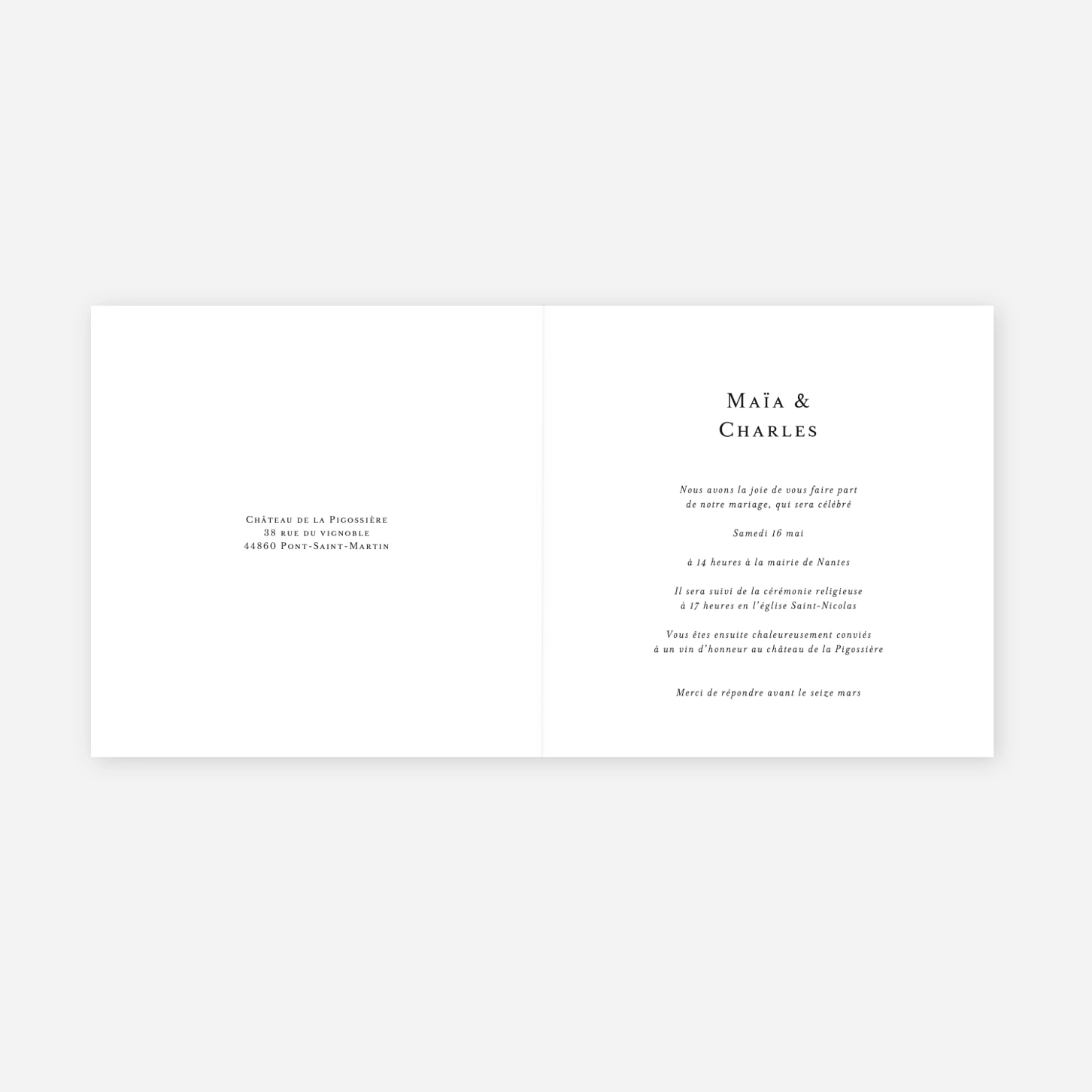 Faire-part mariage Union champêtre