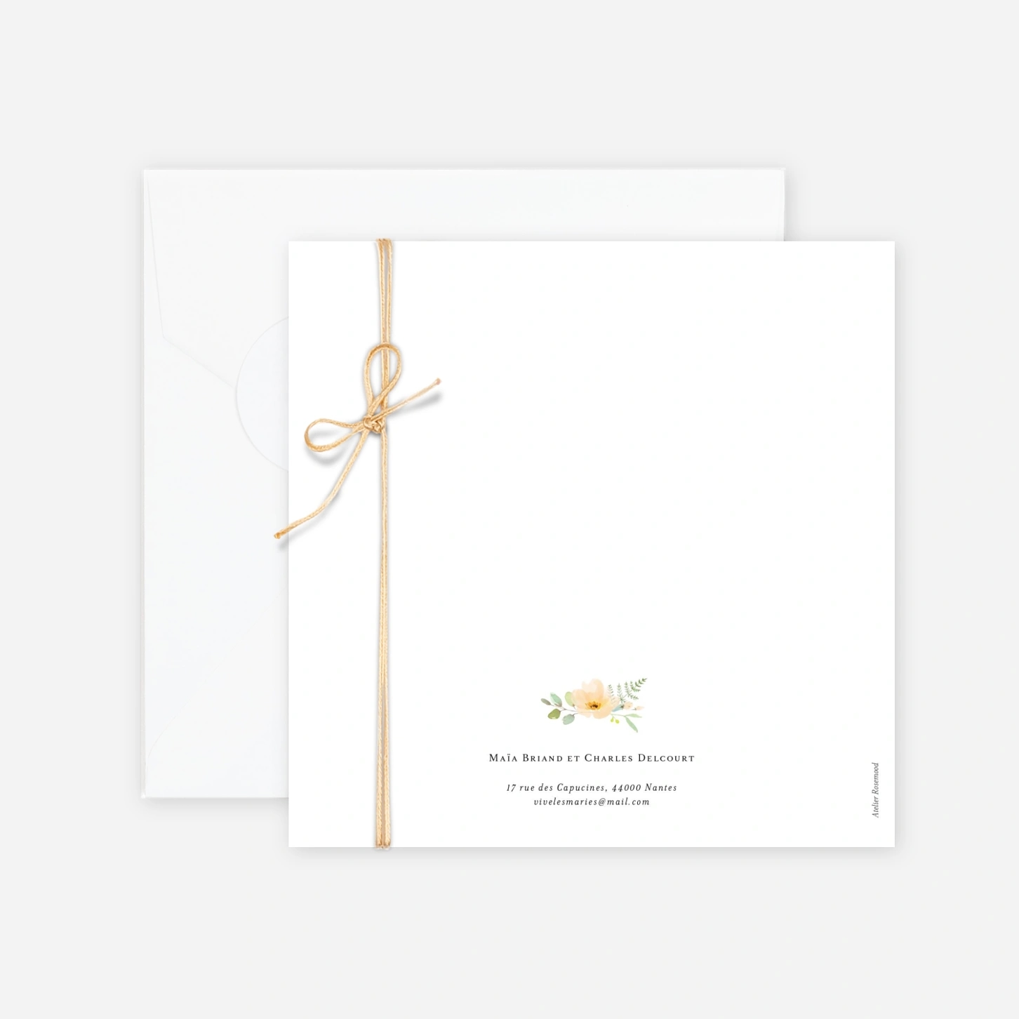 Faire-part mariage Union champêtre