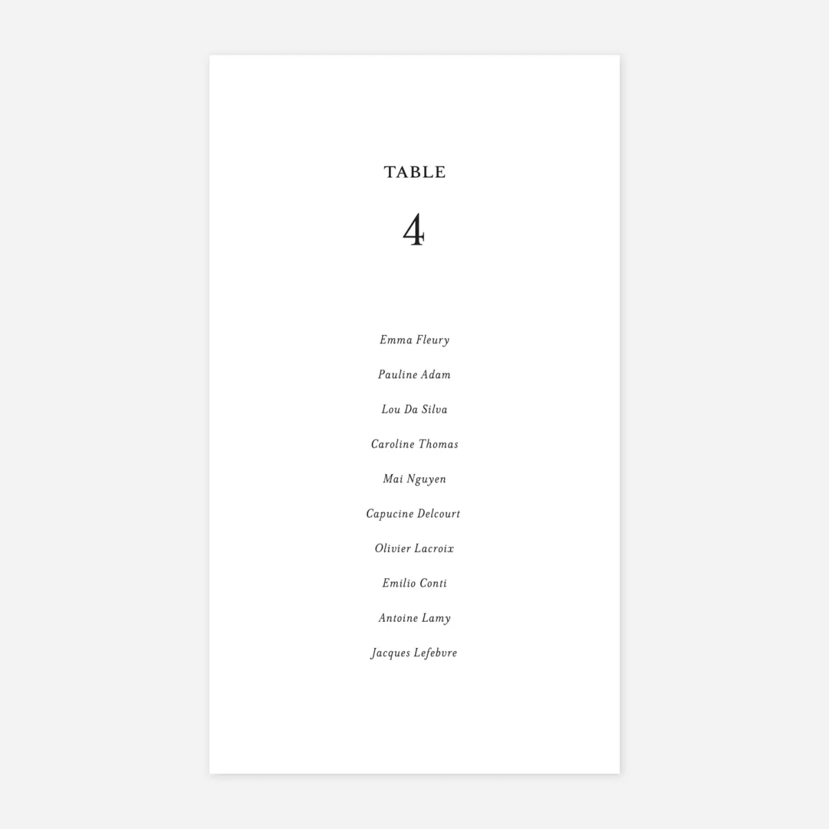 Nom de table mariage Union champêtre