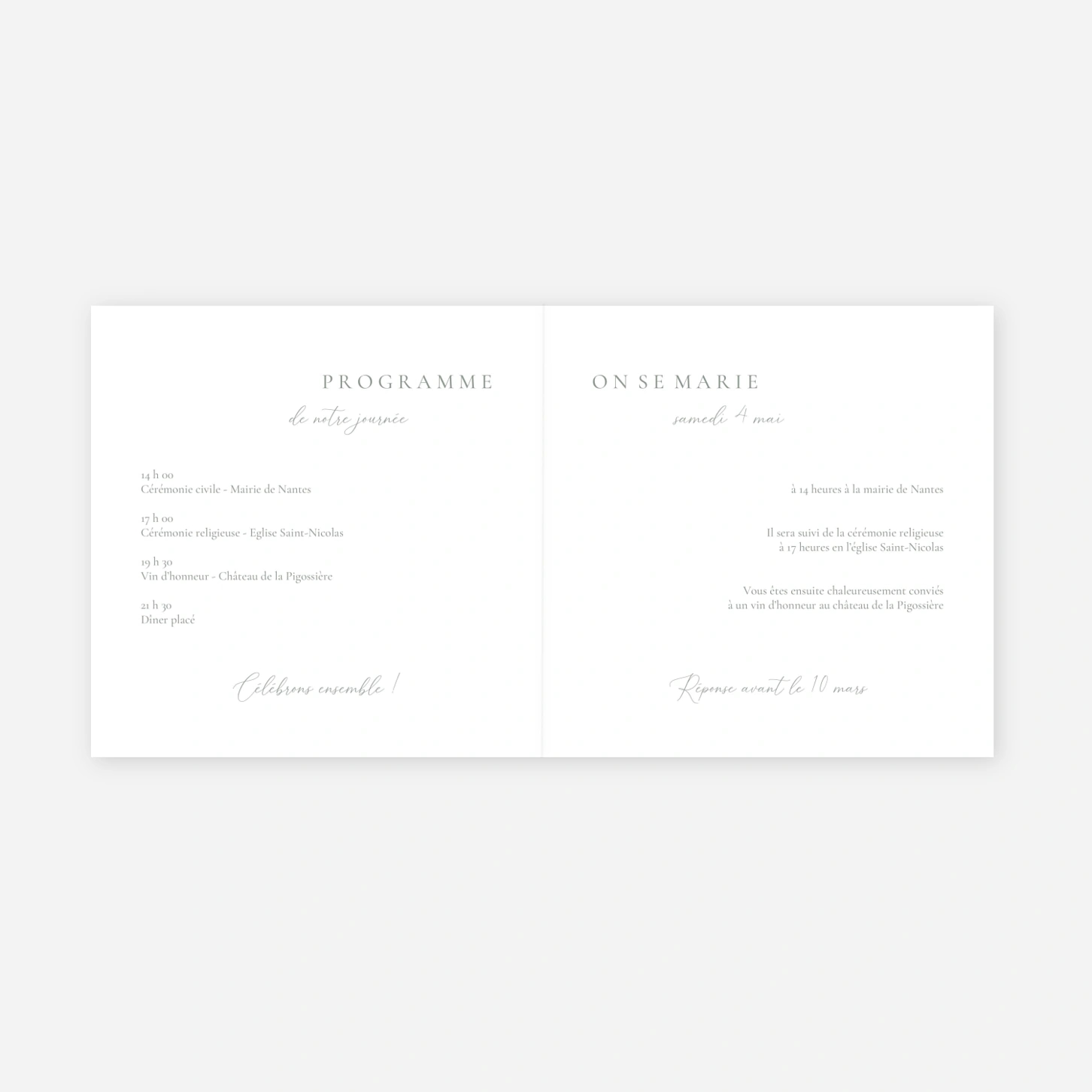 Faire-part mariage Union d’Amour