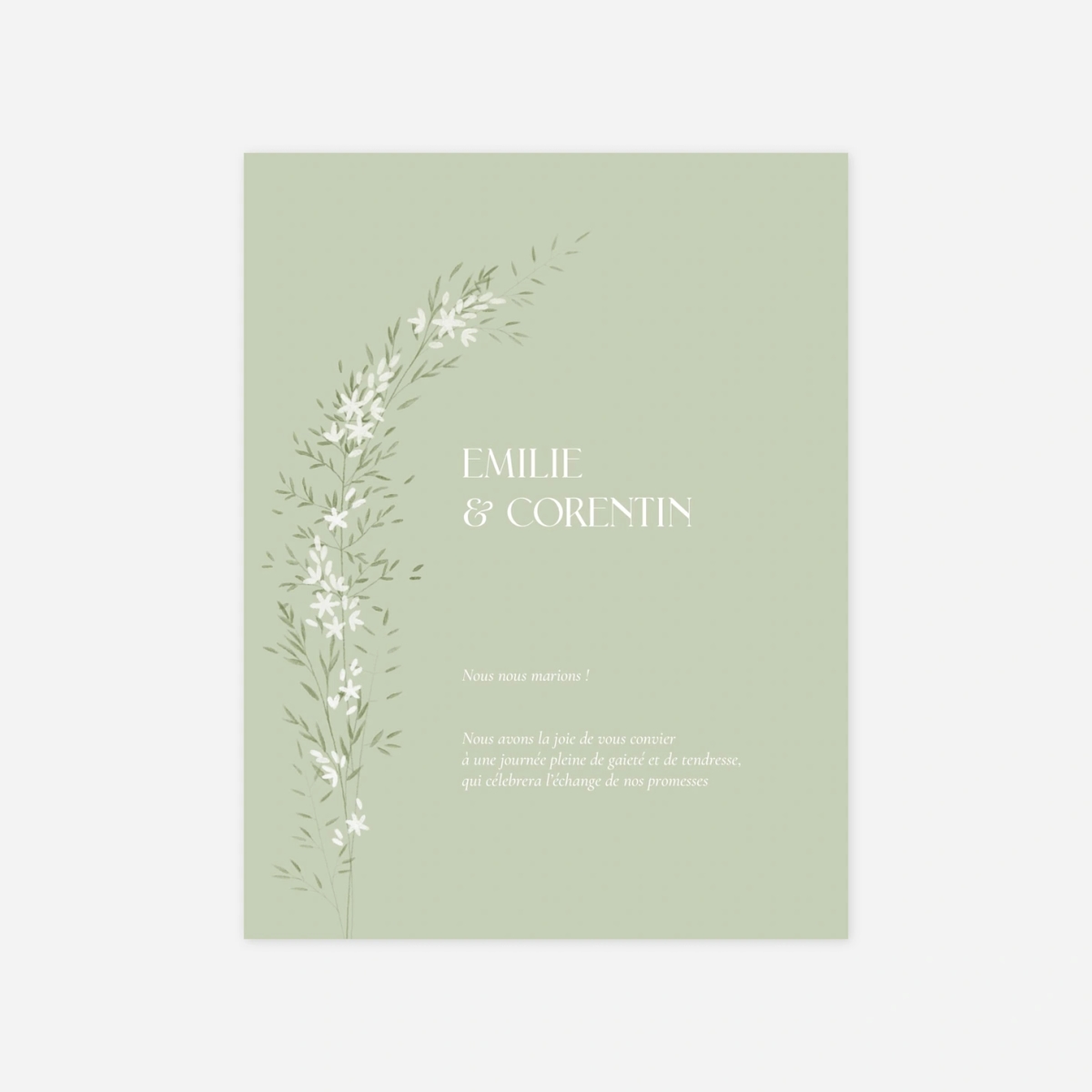 Faire-part mariage Union fleurie