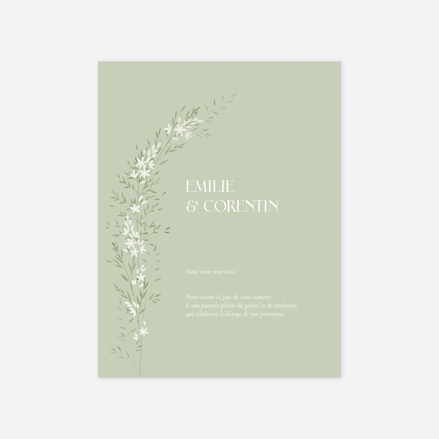 Faire-part mariage Union fleurie