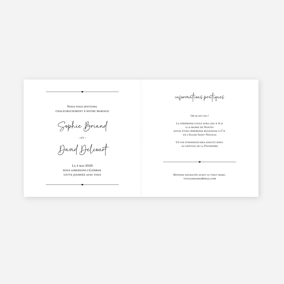 Faire-part mariage Union heureuse