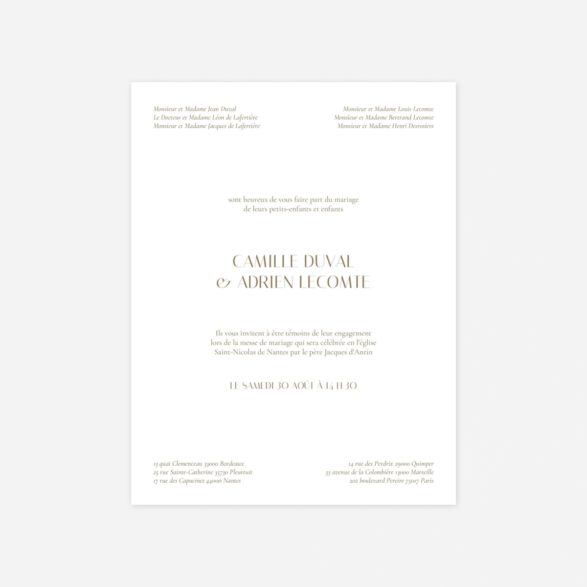 Faire-part mariage Unis