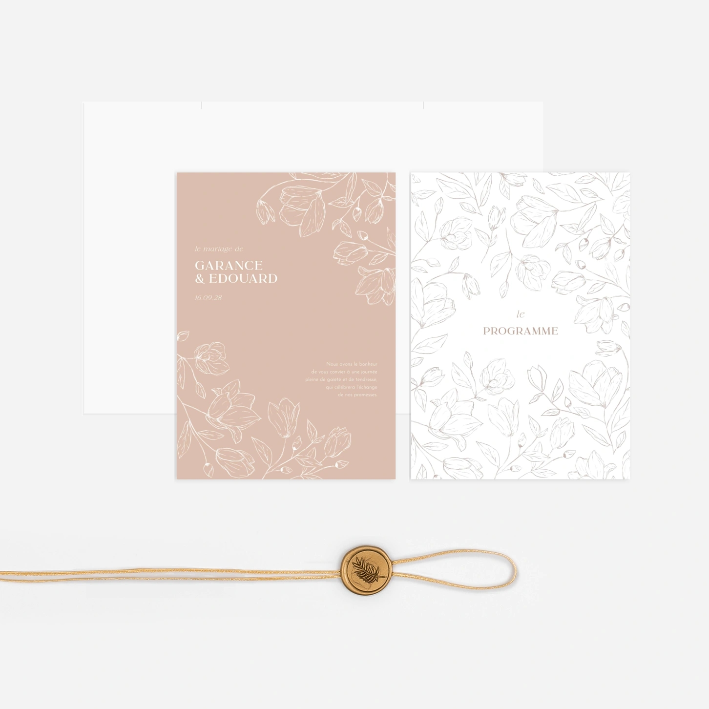 Faire-part mariage Union poudrée