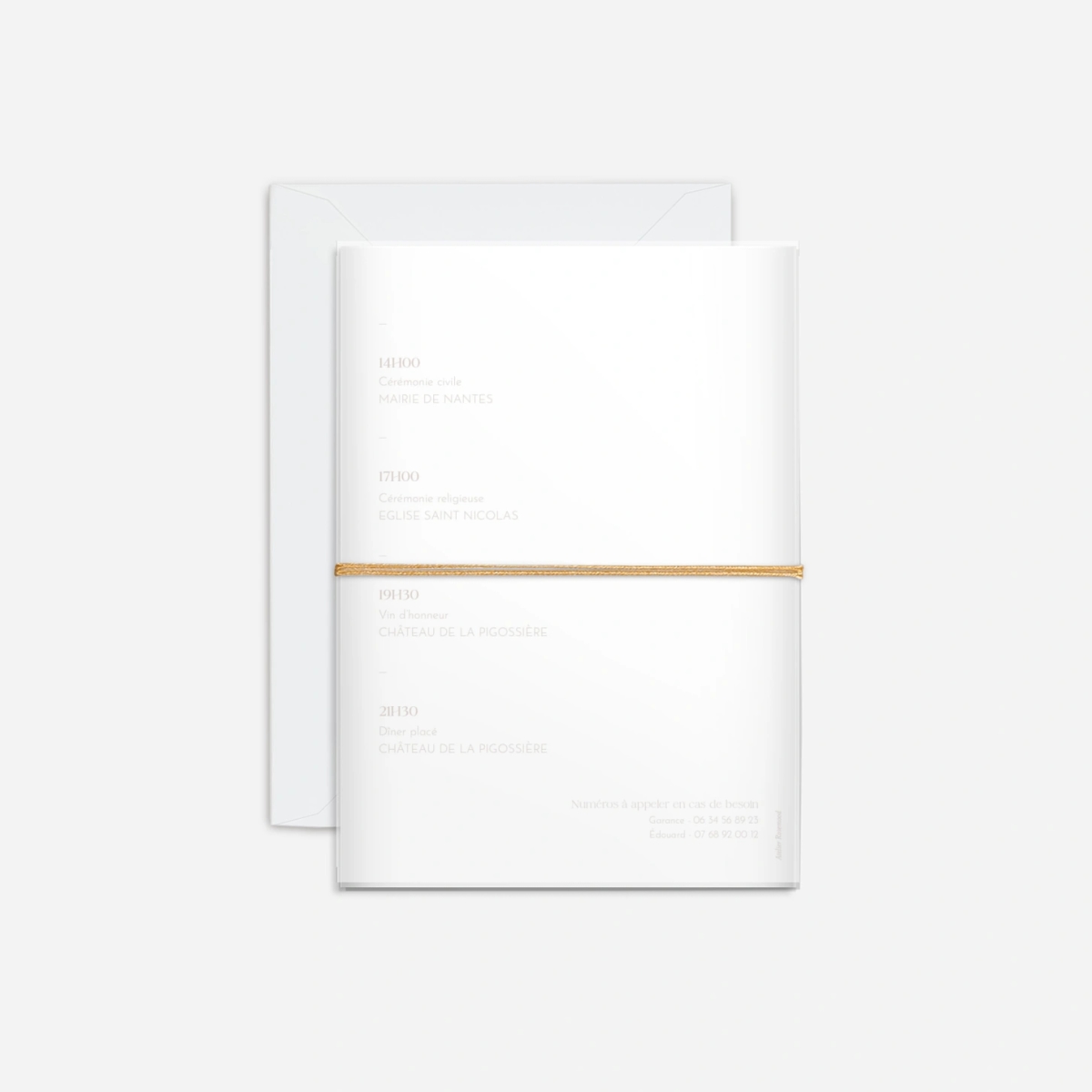 Faire-part mariage Union poudrée