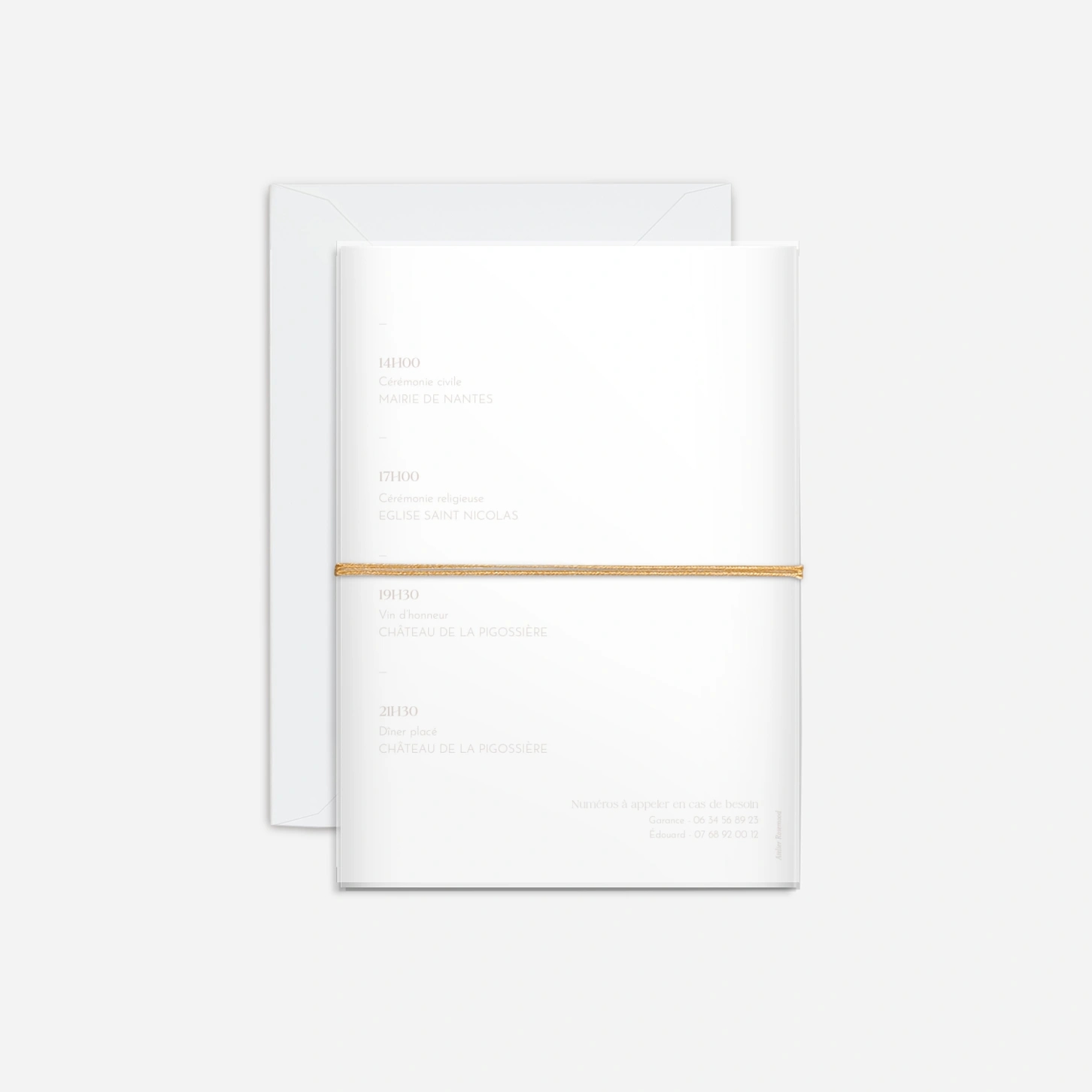 Faire-part mariage Union poudrée