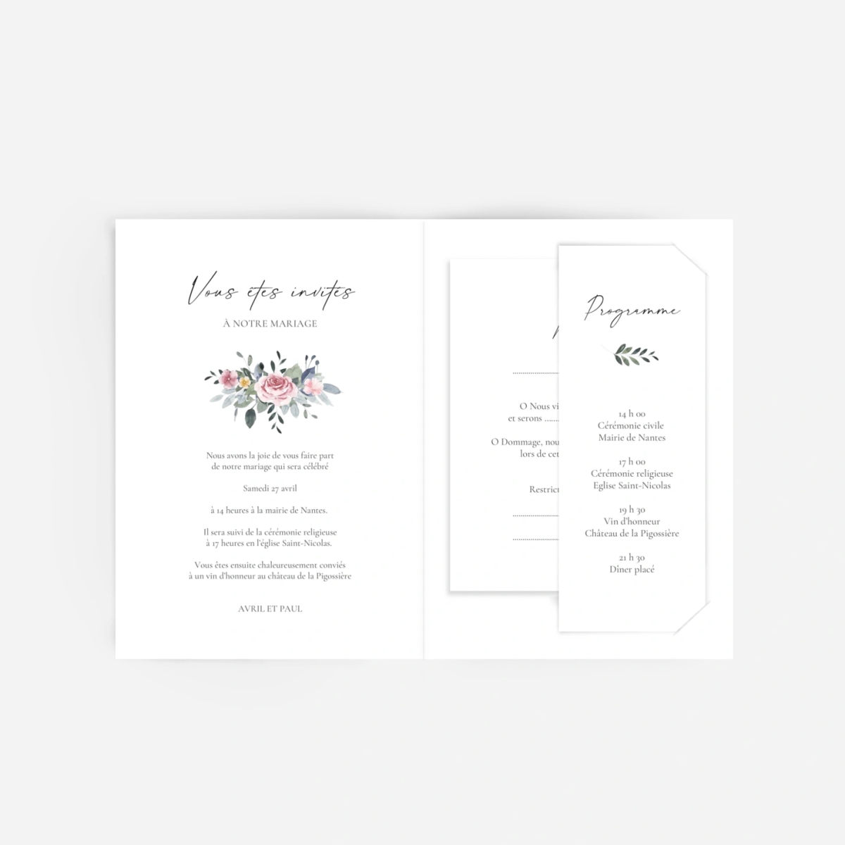 Faire-part mariage Union poétique