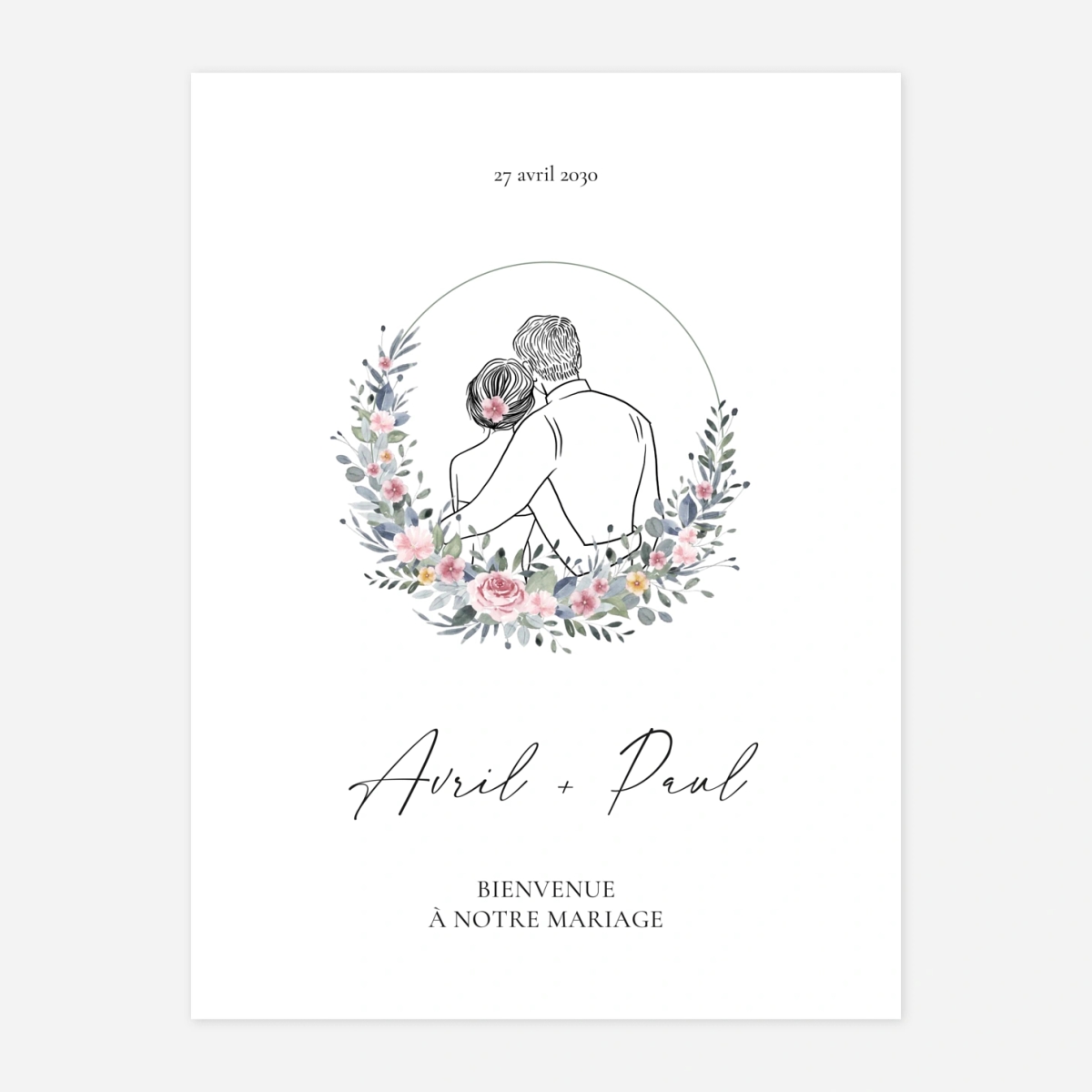 Panneau mariage Union poétique