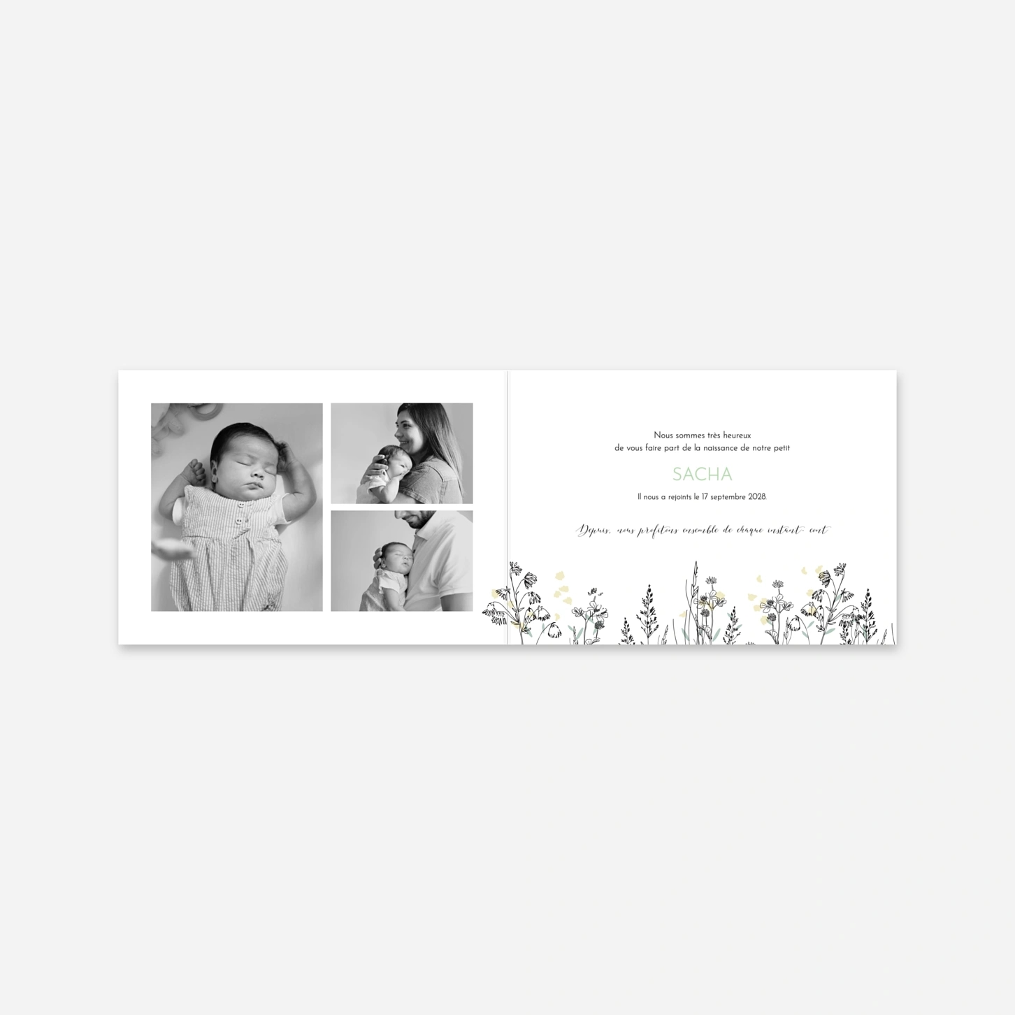 Faire-part naissance Petit vélo en balade