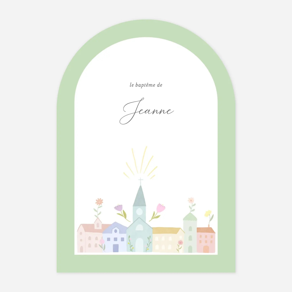 Faire-part baptême Village en fête