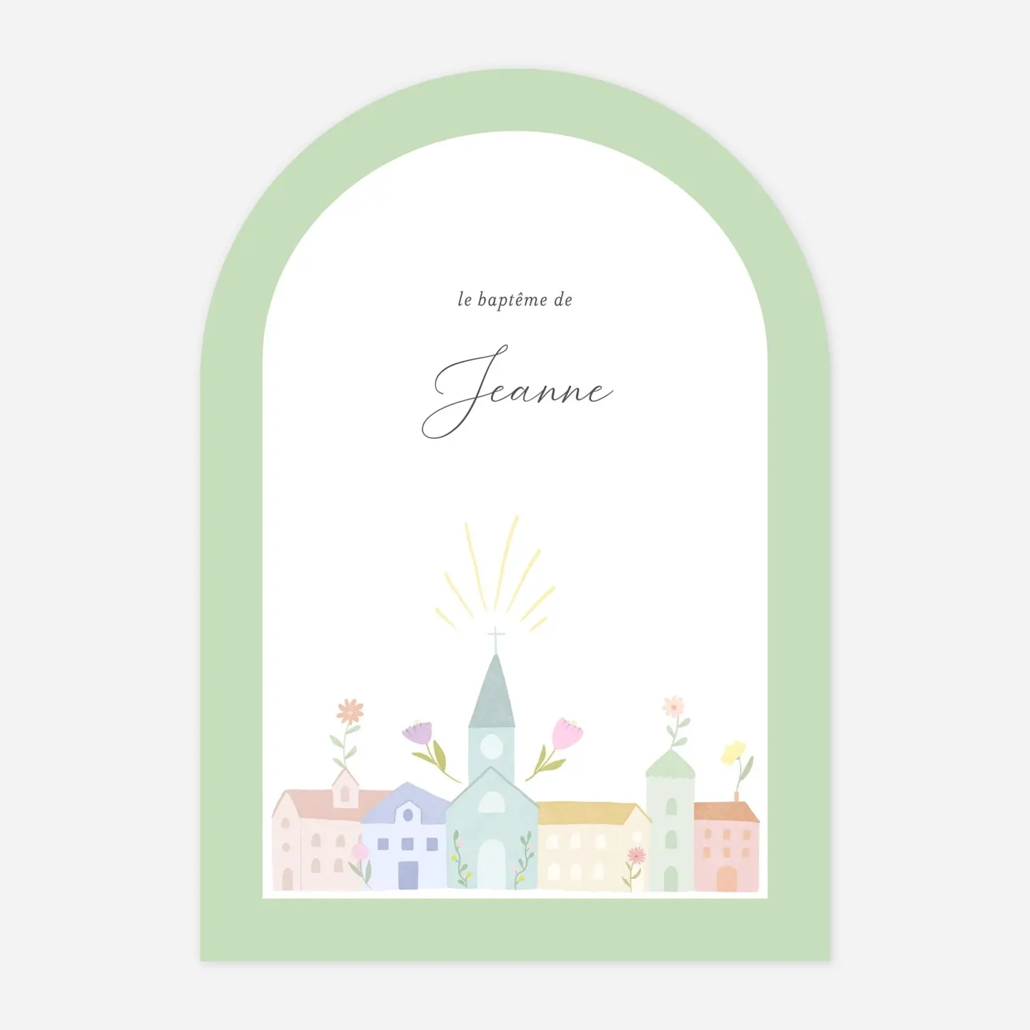 Faire-part baptême Village en fête