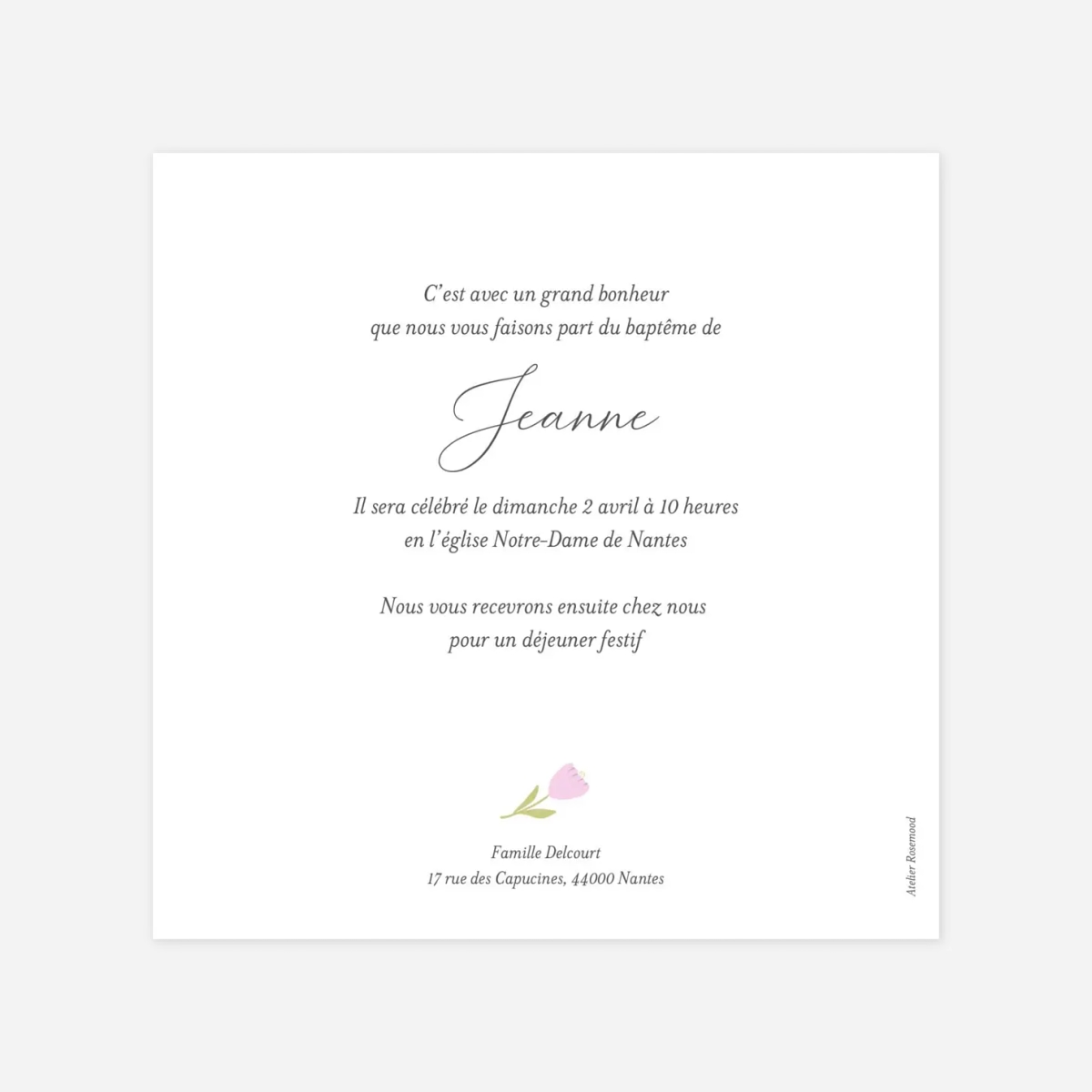 Faire-part baptême Village en fête