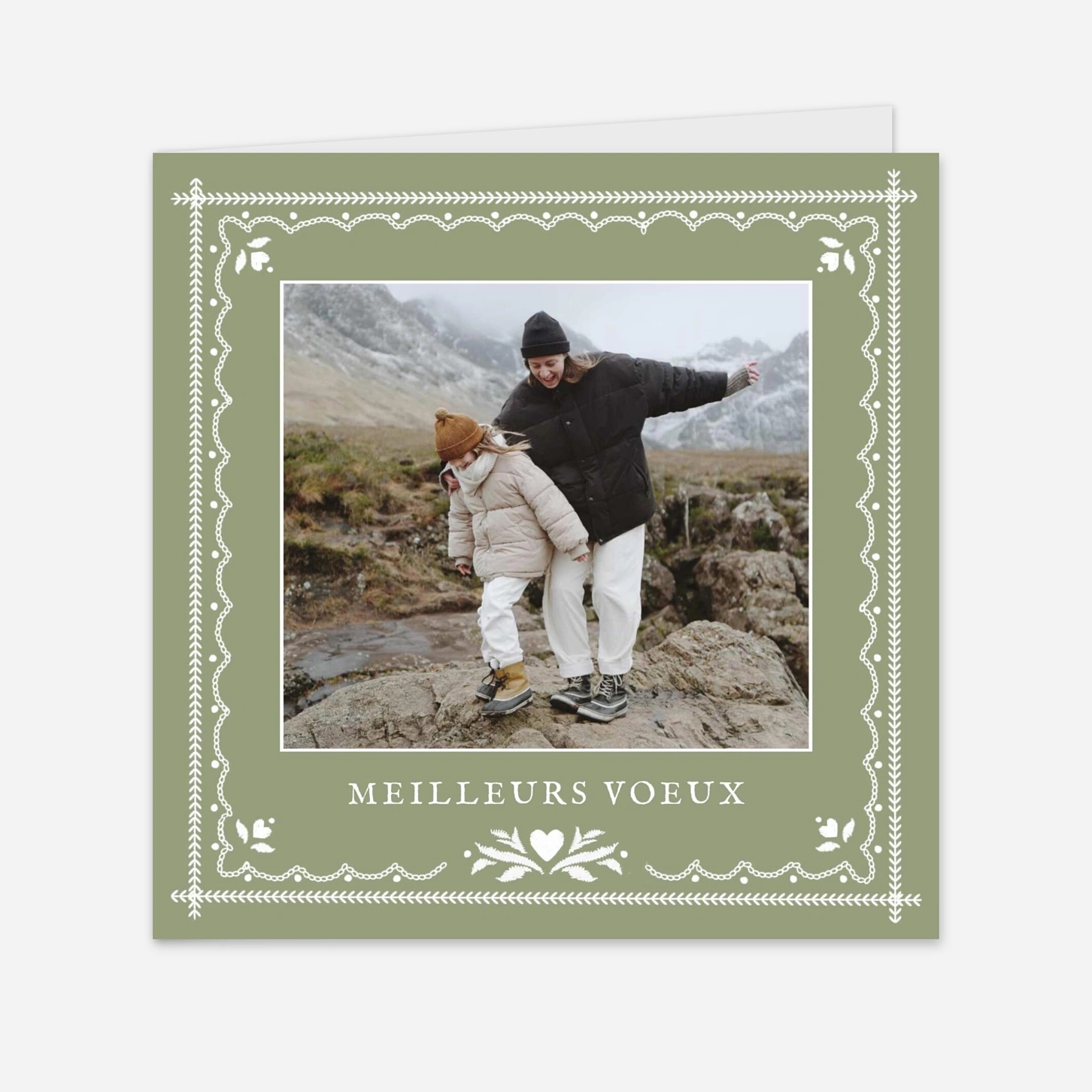 Carte de voeux Vœux brodés