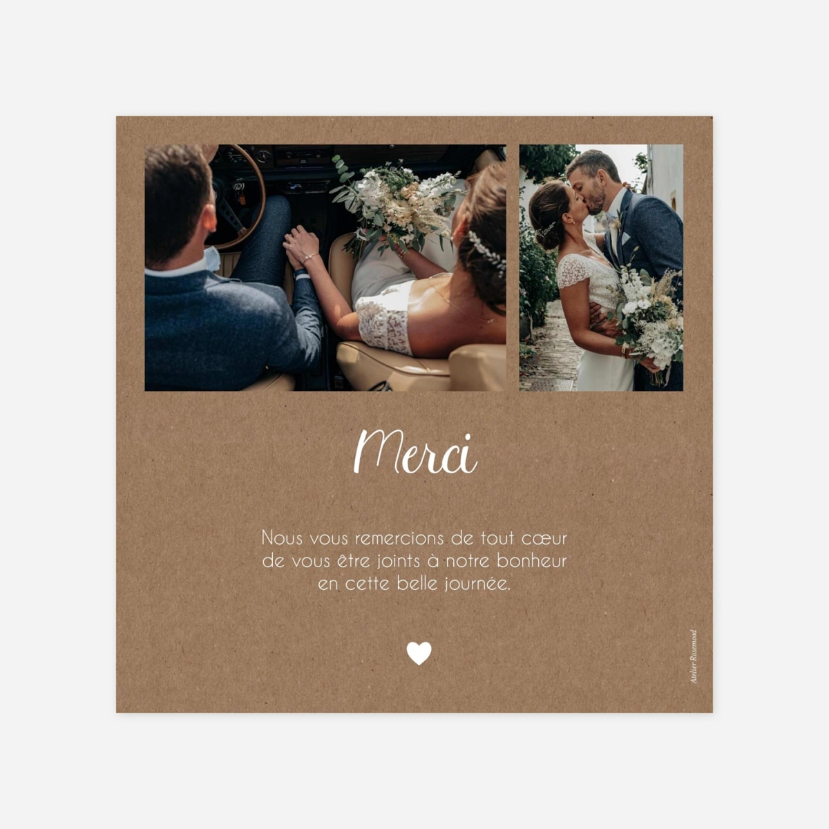 Carte de remerciements Accord bohème