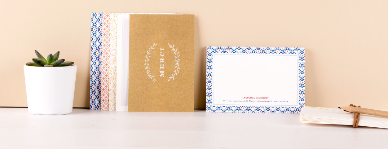 Cartes de Vœux de Remerciement avec Enveloppes Lot de 36 Cartes 10 x 15 cm 6 Motifs de Pois et Rayures 