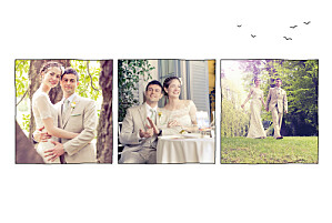 Carte de remerciement mariage Promesse champêtre (3 photos) blanc