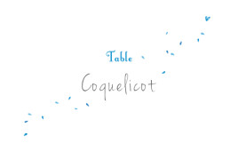 Marque-table mariage Bouquet bleu