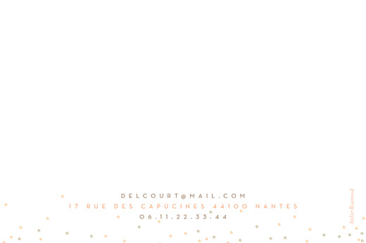 Carte de correspondance Confetti corail - Verso