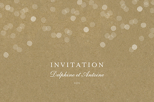 Carton d'invitation mariage Polka kraft - Recto