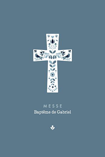 Couverture Livret de messe Croix folk (petit) bleu - Page 1