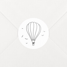 Stickers pour enveloppes mariage Promesse Champêtre montgolfière