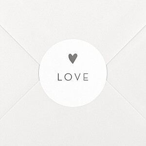 Stickers pour enveloppes mariage Élégant cœur blanc