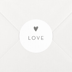 Stickers pour enveloppes mariage Élégant cœur blanc