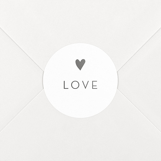 Stickers pour enveloppes mariage Élégant cœur blanc - Vue 1