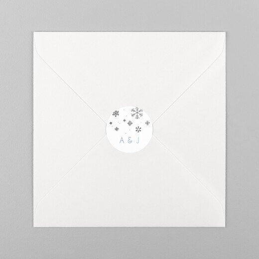 Stickers pour enveloppes mariage Promesse d'hiver blanc - Vue 2