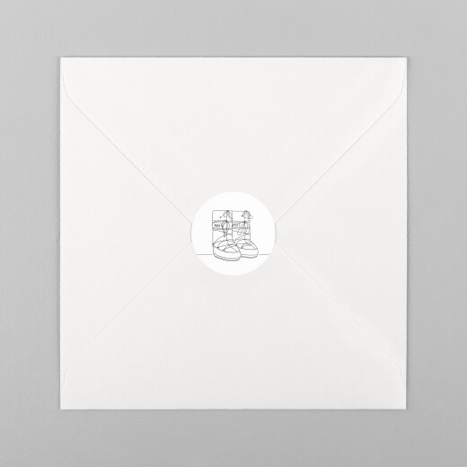 Stickers pour enveloppes mariage Promesse d'hiver blanc - Vue 2