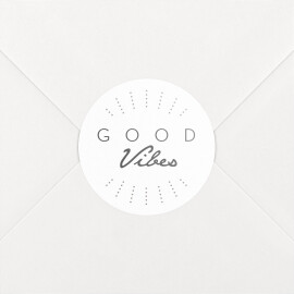 Stickers pour enveloppes vœux Good vibes blanc