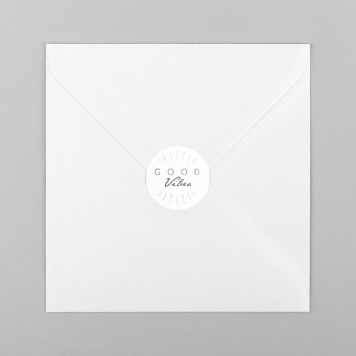 Stickers pour enveloppes vœux Good vibes blanc - Vue 2