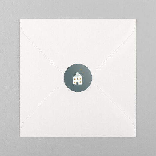 Stickers pour enveloppes vœux Village d'hiver sapin - Vue 2