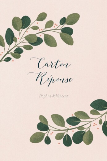 Carton réponse mariage Daphné portrait printemps - Recto