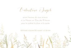 Carton d'invitation mariage Les hautes herbes sable