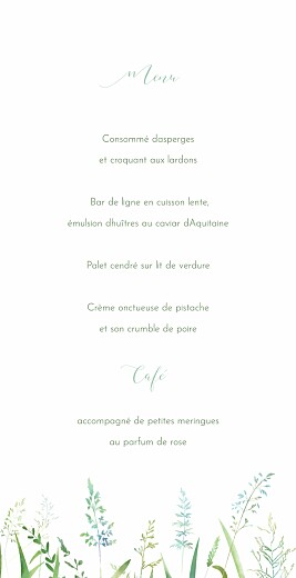 Menu de mariage Les hautes herbes 4 pages vert - Page 3
