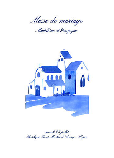 Couverture livret de messe mariage Élégant blanc - Page 1