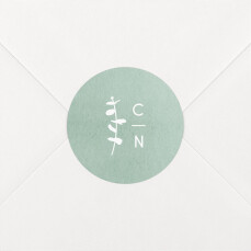 Stickers pour enveloppes mariage Eucalyptus vert