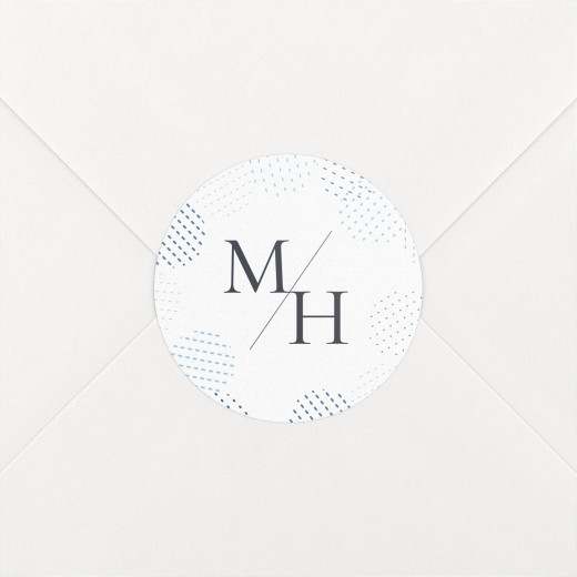 Stickers pour enveloppes mariage Sequins bleu - Vue 1