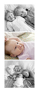 Faire-part de naissance 3 photos portrait (panoramique)