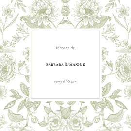 Faire-part de mariage Psyché (4 pages) Vert