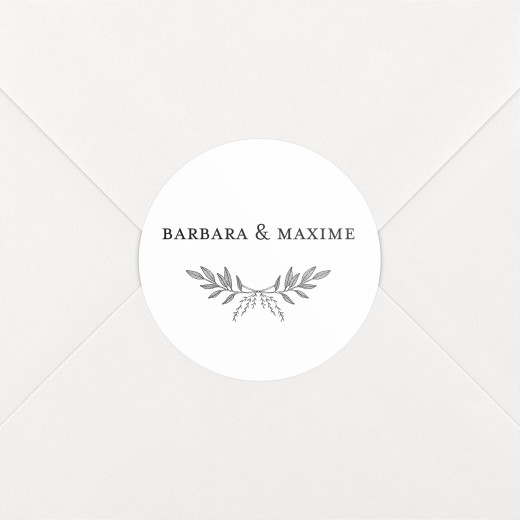 Stickers pour enveloppes mariage Psyché blanc - Vue 1