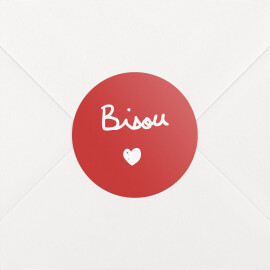 Stickers pour enveloppes naissance Bisou by Mathilde Cabanas rouge