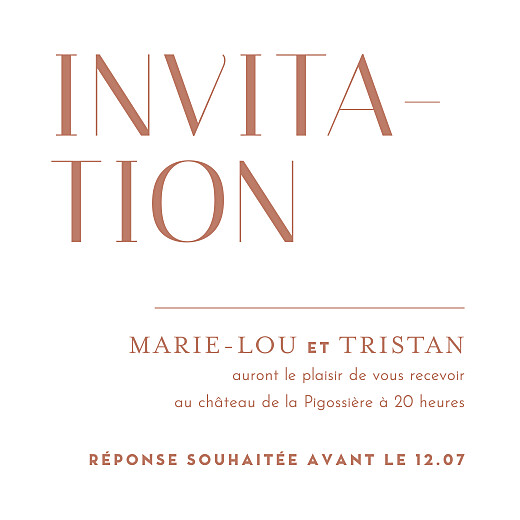 Carton d'invitation mariage Capitale rouge - Recto