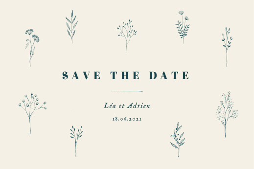 Save the Date Herbier beige - Recto