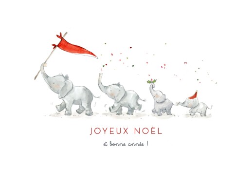 Carte de voeux Le Noël des 4 éléphants blanc - Page 1