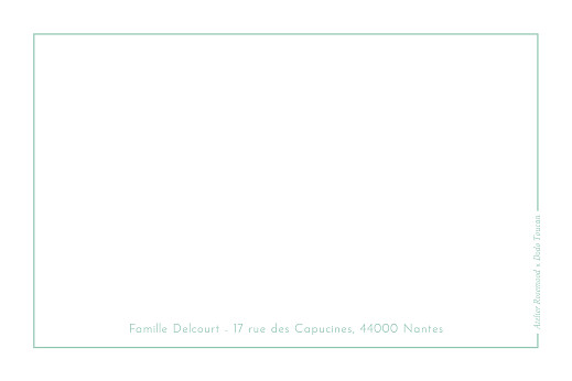 Carte de correspondance Dodo Toucan - Contemplation vert - Verso