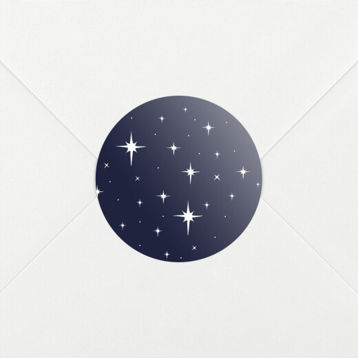Stickers pour enveloppes vœux Sous les étoiles bleu nuit - Vue 1